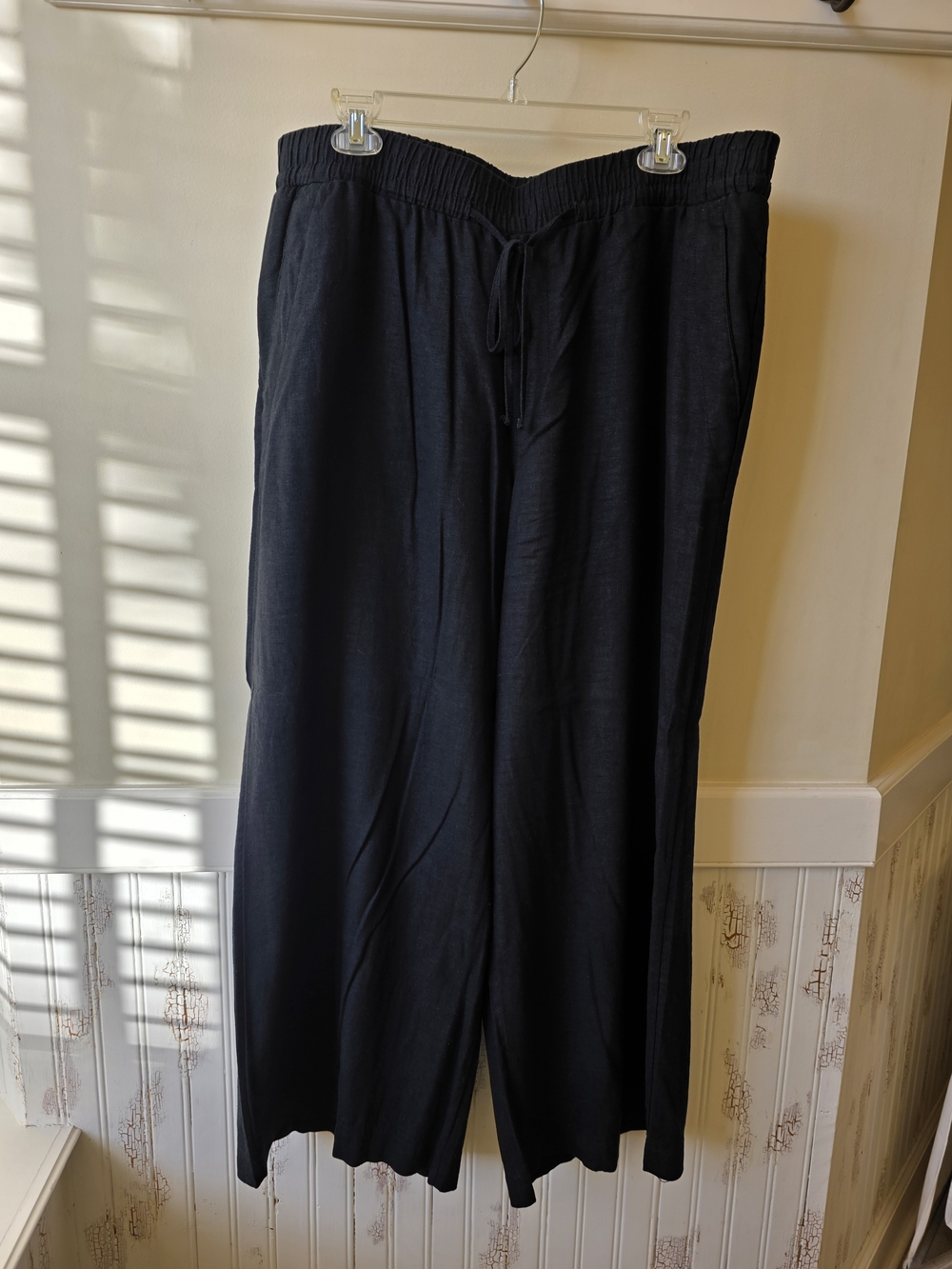 A New Day Women's Black Drawstring Linen Pants